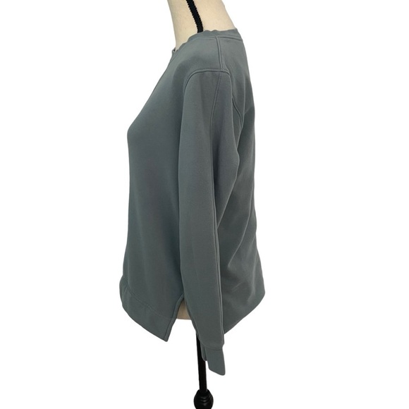 Athleta Retroplush Crewneck Sweatshirt Oversized Minimalistic Grey Green Sz XS - Picture 6 of 13